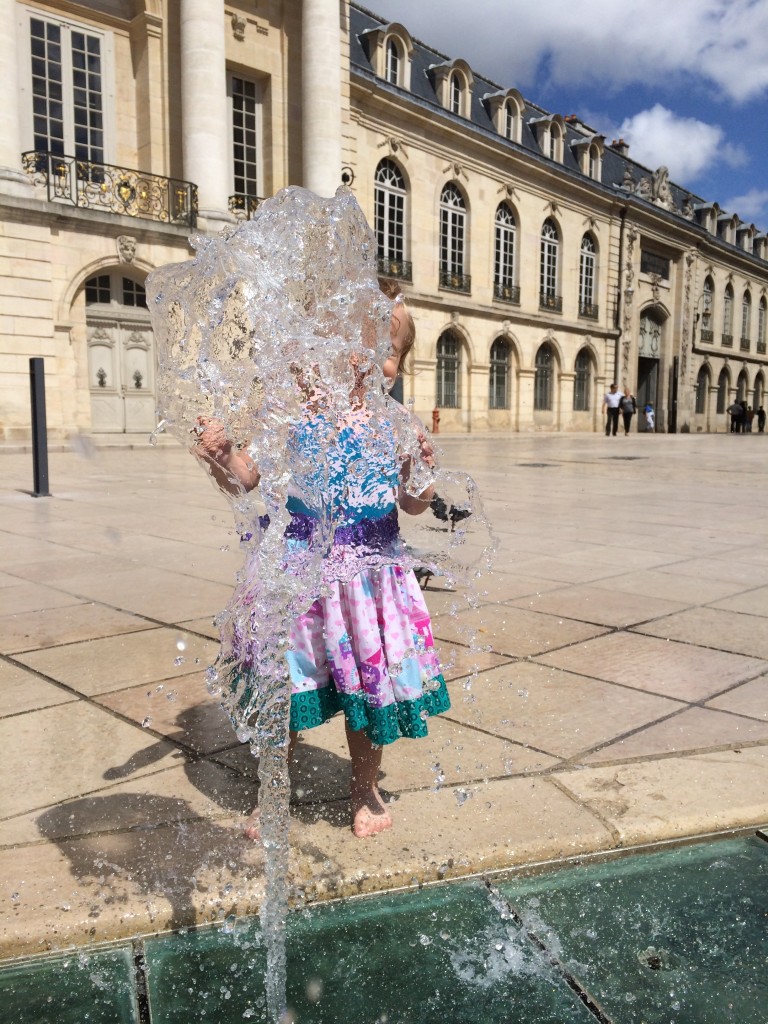 Dancing in the fountains!