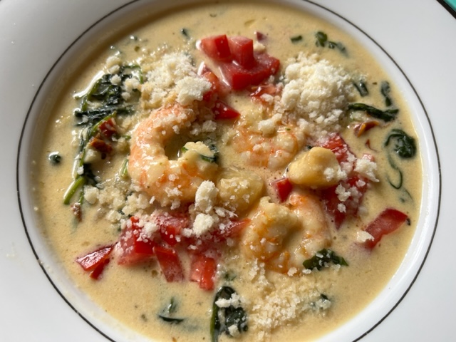 Creamy Tuscan Scallops and Shrimp